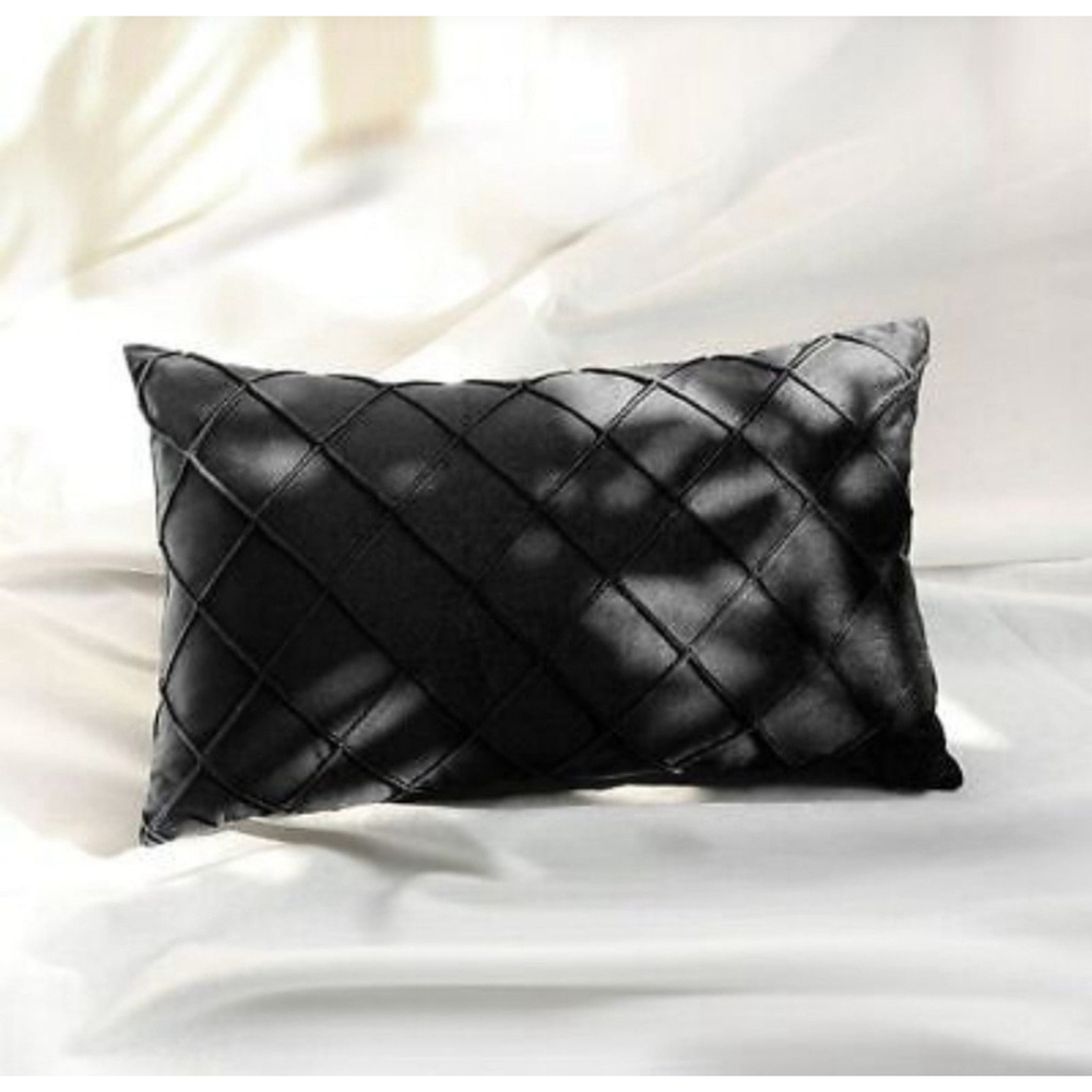 Rectangular Velvet Pillow Cover In Black set of 4